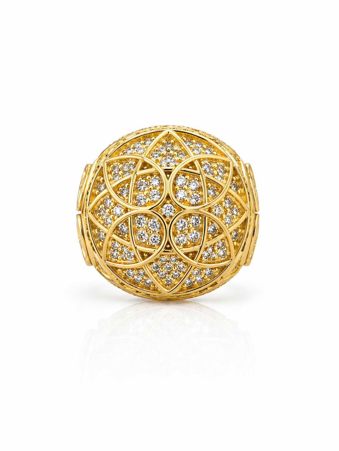 10KT MODERN 3D ROUND ROSETTA RING Size 11 Weigth 8GR