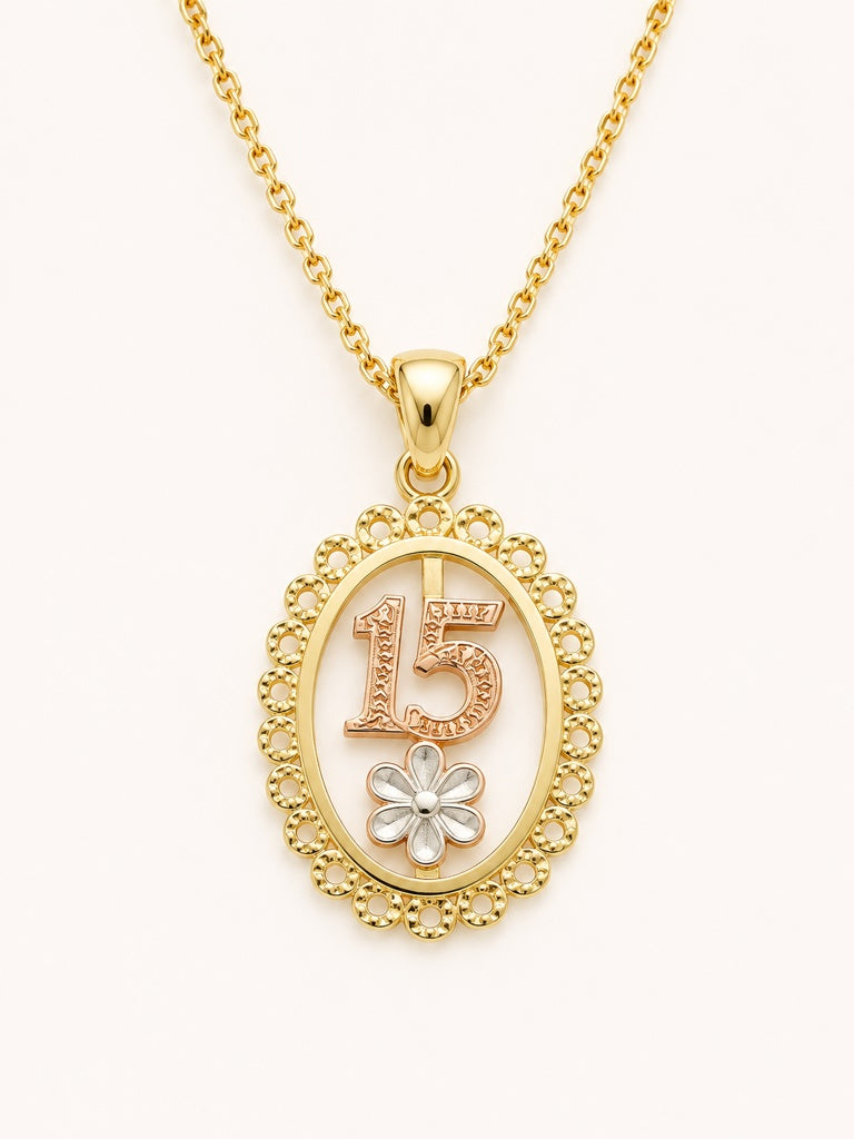 10KT 15ANERA PENDANT Size  Weigth 1.5GR