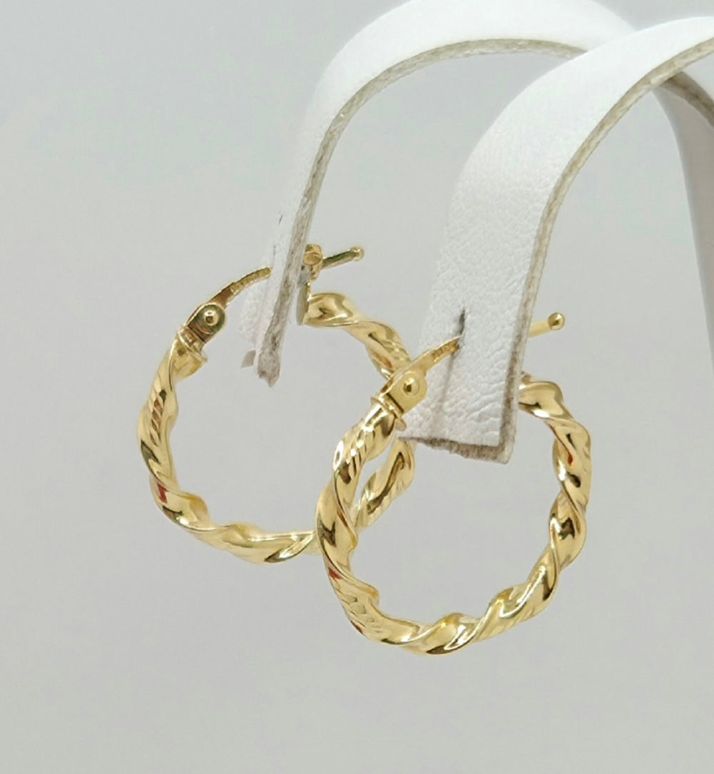 10KT ROPE STYLE HOOPS EARRINGS Size 3 Weight 1.6GR
