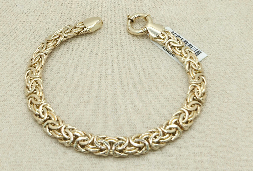 10KT BYZENTINE BRACELET Size 8INCH 10.5MM Weight 13.8GR