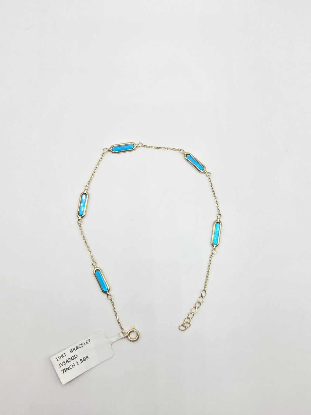 10KT DELICATE BLUE STONE DETAIL BRACELET Size 7INCH Weight 1.8GR