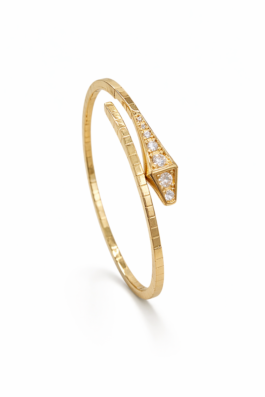 14KT SNAKE BANGLE WITH ZIRCONIA Weight 11.1GR
