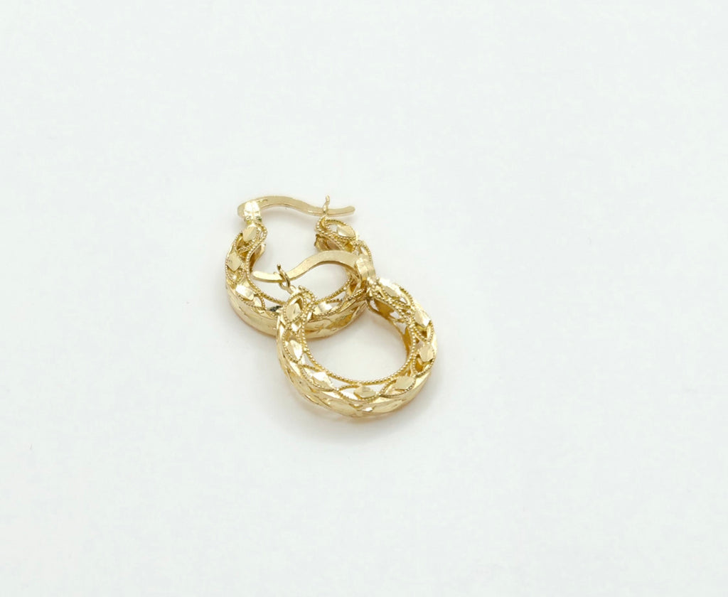 10KT MODERN TURKISH HOOPS EARRINGS Size 1 Weight 2.3GR