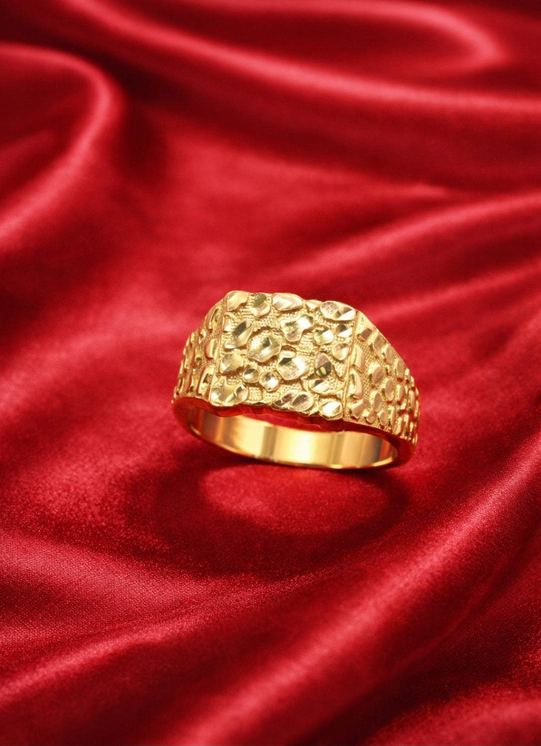 10KT SQUARE NUGGET RING Size 10 Weigth 3.5GR