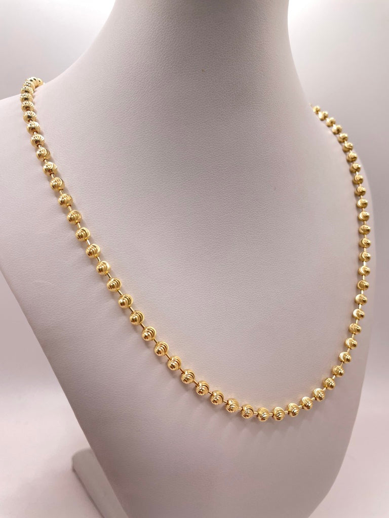 10KT ROUND BALL CHAIN 18INCH 4MM