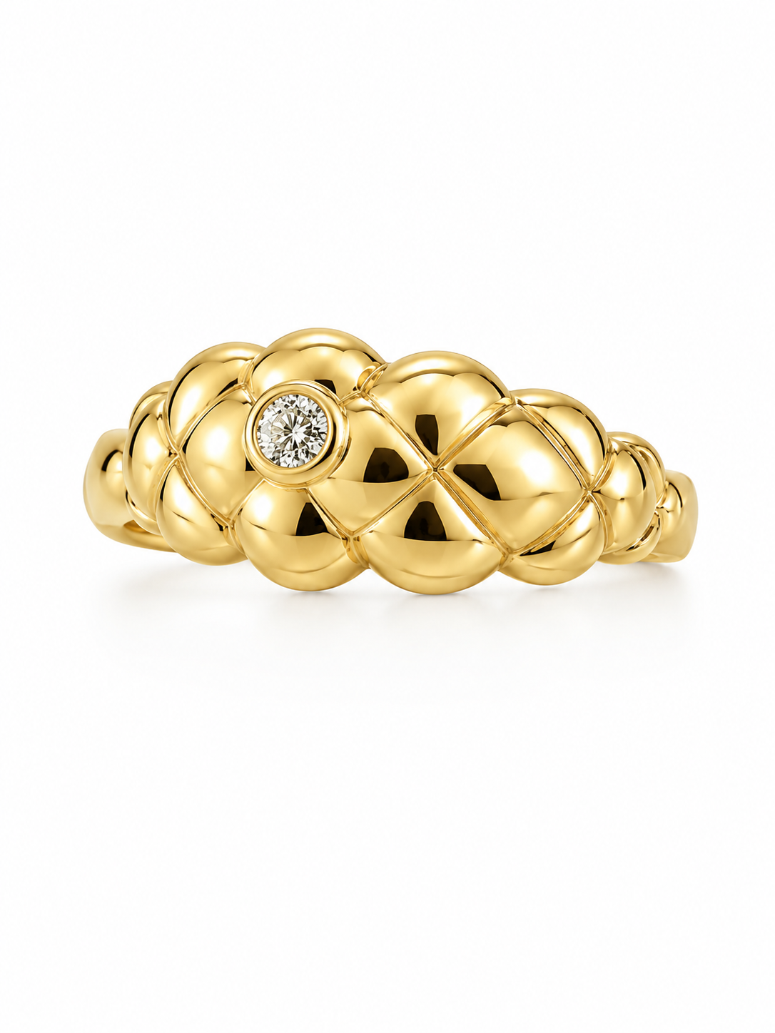 10KT ABSTRACT BALLS RING Size 8.5 Weigth 2.1GR