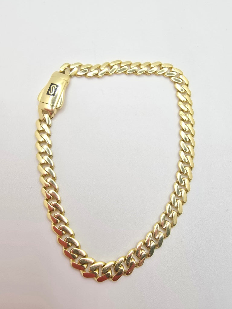 10KT PLAIN CERTIFIED MONACO BRACELET  Size 7.5INCH 5MM Weight 4.9GR