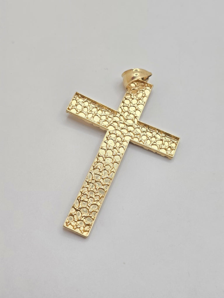 10KT HOLLOW NUGGETS CROSS PENDANT Weight 9.8GR