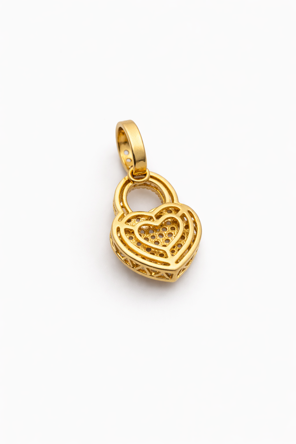 10KT DIAMOND HEART PADLOCK PENDANT Weigth 1.8GR