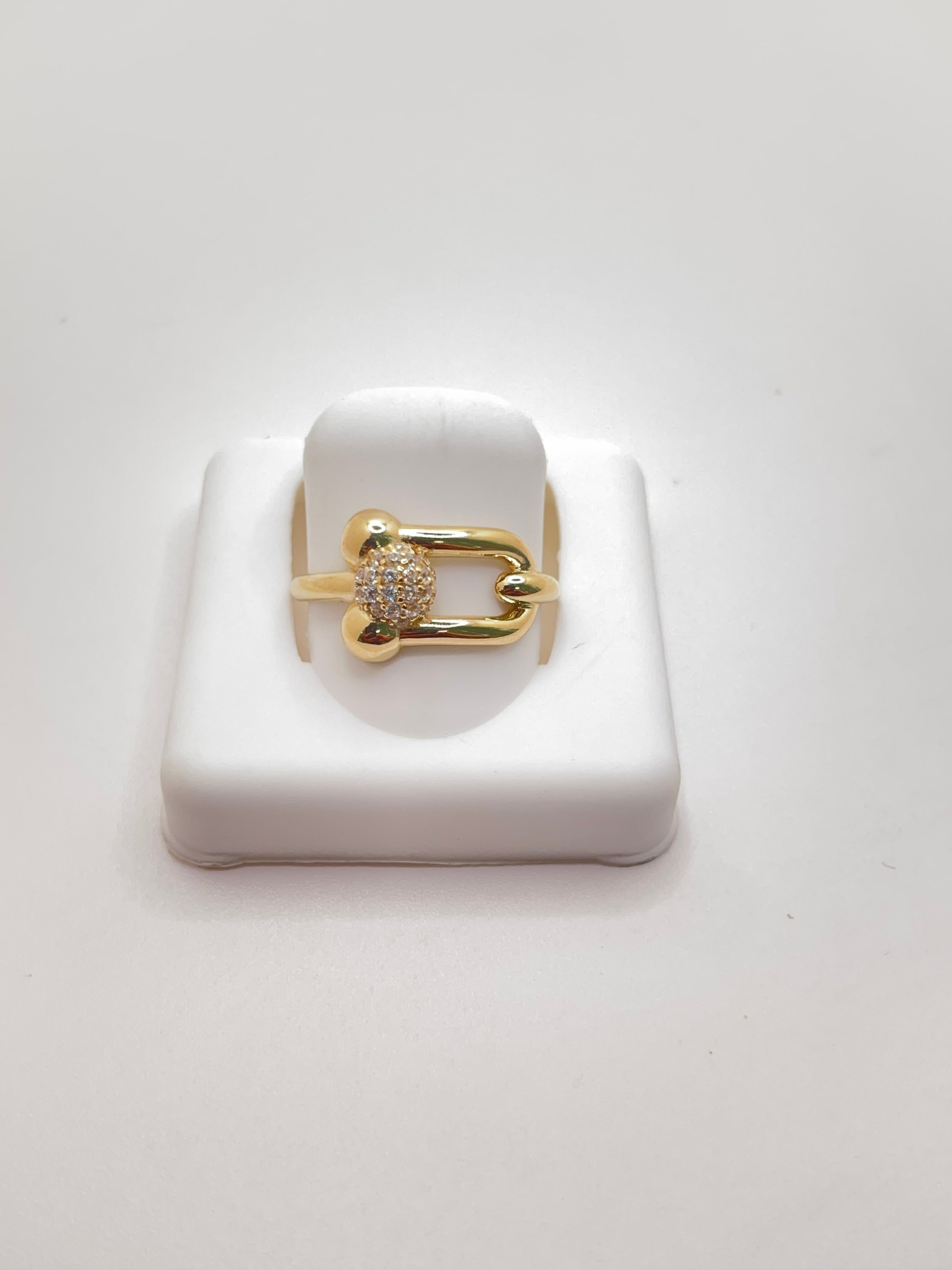 14KT PAPER CLIP RING Size 6.5 Weight 1.7GR