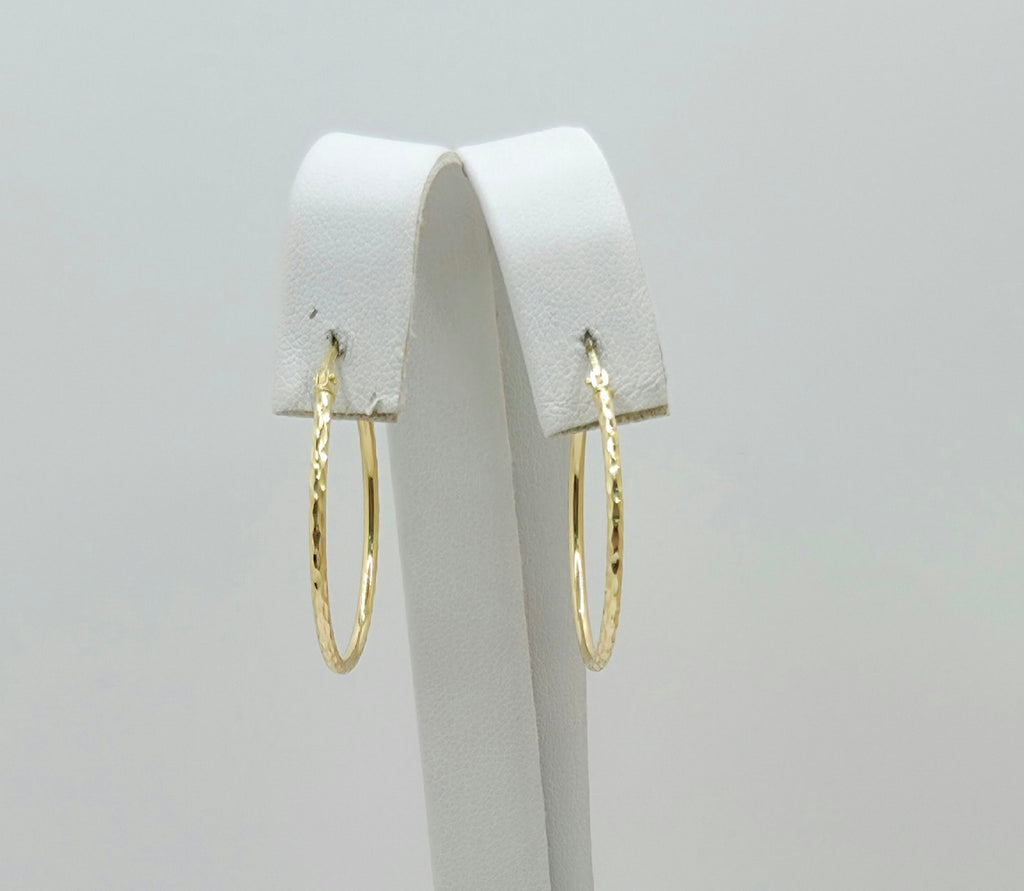 10KT SLIM DIAMOND CUT HOOPS EARRINGS Size 1 1.5MM Weight 1GR