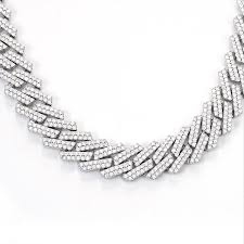925 MOISSANITE MIAMI EDGE CHAIN 20MM 24IN