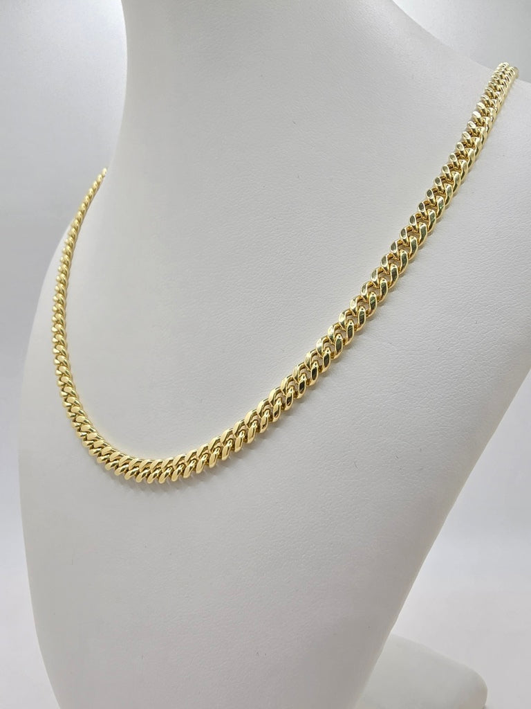 10KT SEMISOLID MIAMI CUBAN CHAIN  Size 22INCH 5MM Weight 11.7GR