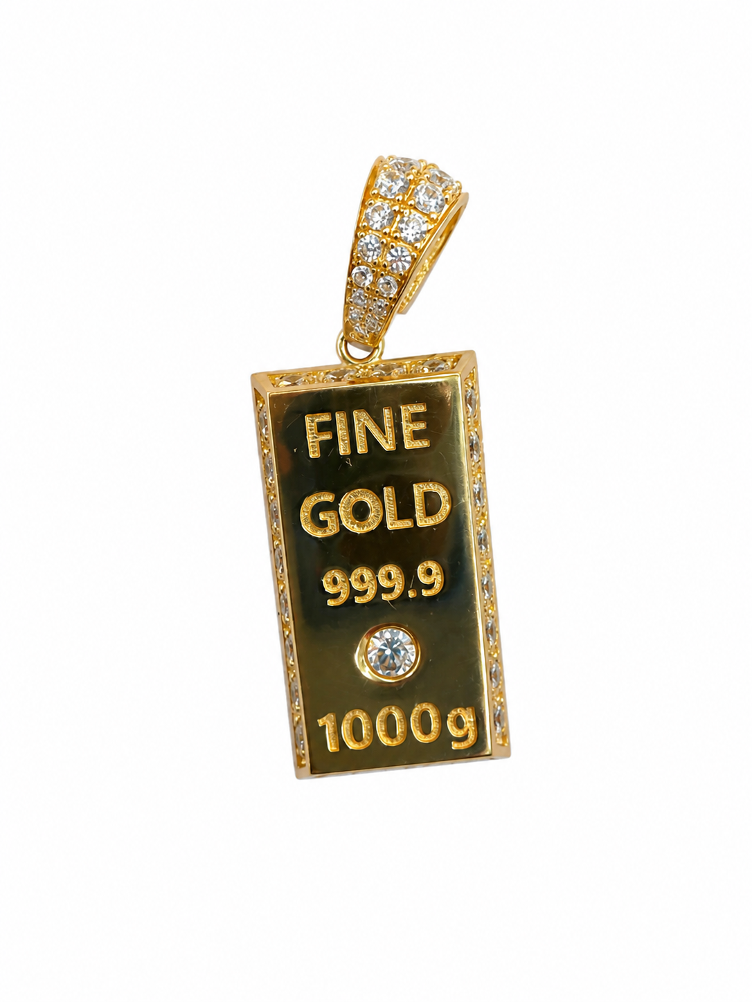 14K GOLD BAR PENDANT Size