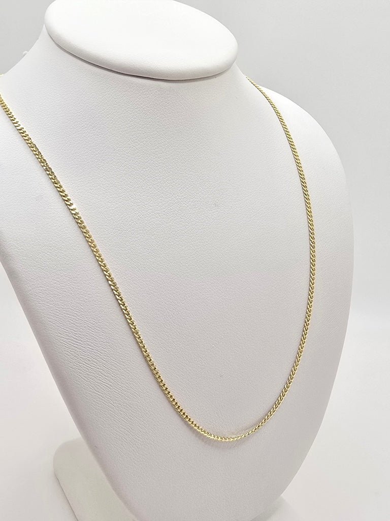 14KT BABY MIAMI CUBAN CHAIN Size 18INCH 1.5MM Weight 2.9GR