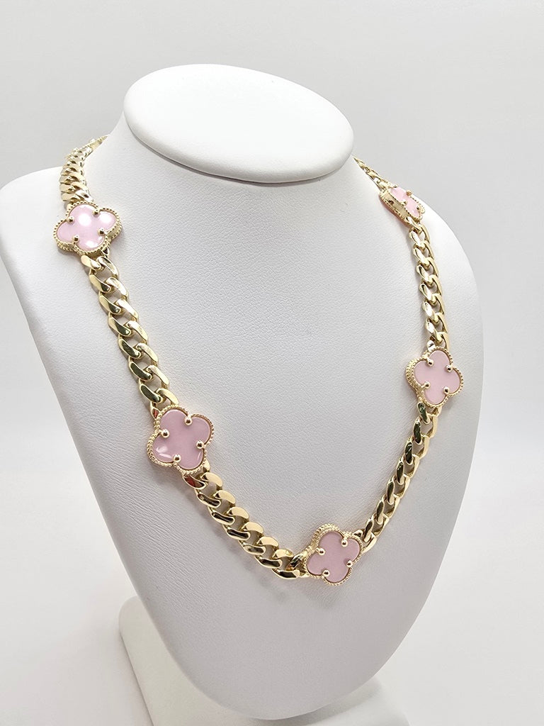 14KT FLOWER NECKLACE Size 18INCH 6MM Weigth 25.6GR