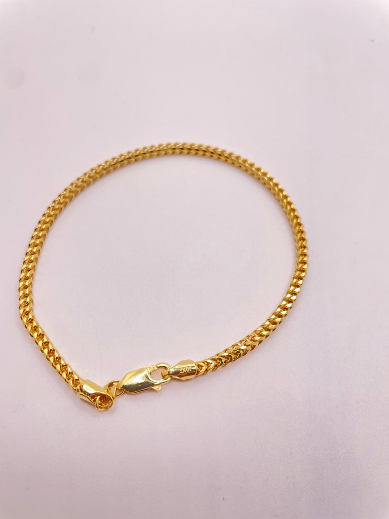 10KT SOLID FRANCO BRACELET Size 8INCH 3MM Weigth 8.5GR