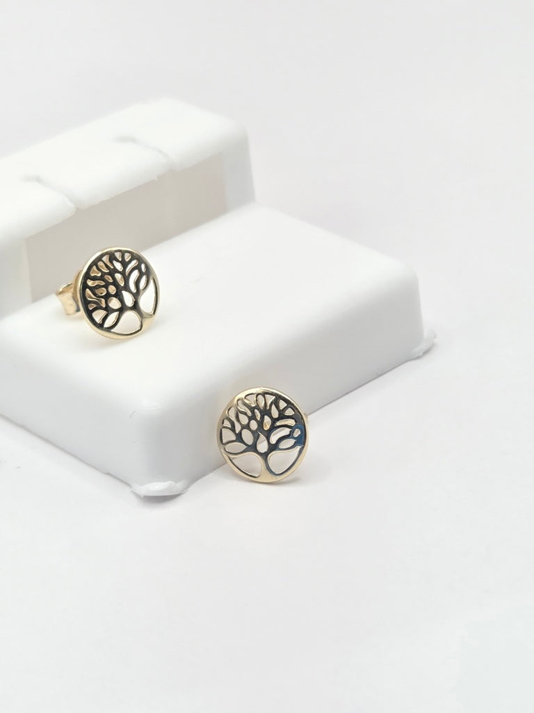 10KT DELICATE TREE OF LIFE ROUND EARRINGS Size  Weigth 0.8GR