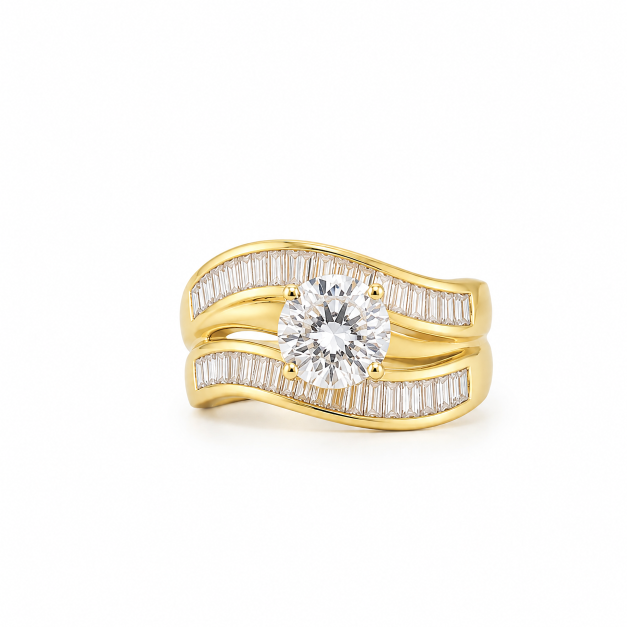 14KT ELEGANT ROUND DESIGN PROMISE RING Size 7 Weigth 3.1GR