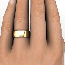 10KT SOLID PLAIN MAN'S WEDDING BAND RING Size 13 7MM Weigth 6.3GR