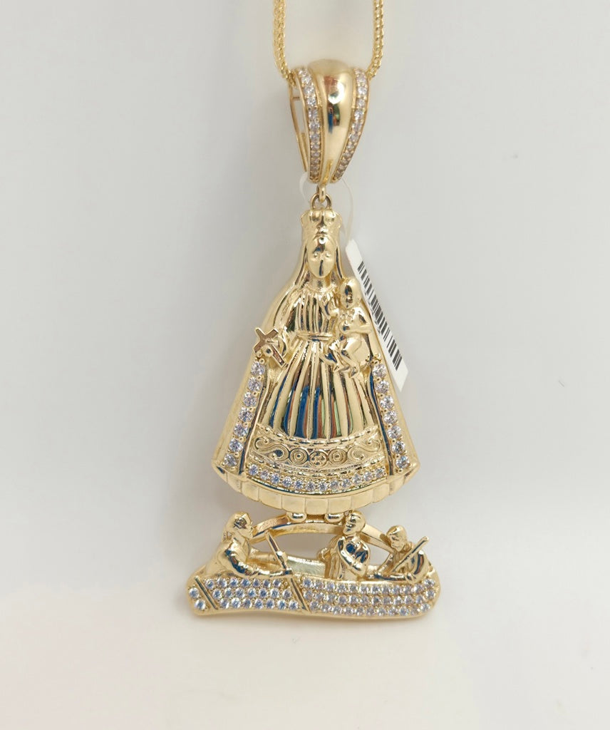 14KT ROUND CARIDAD PENDANT CZ Size SMALL Weight 3.8GR