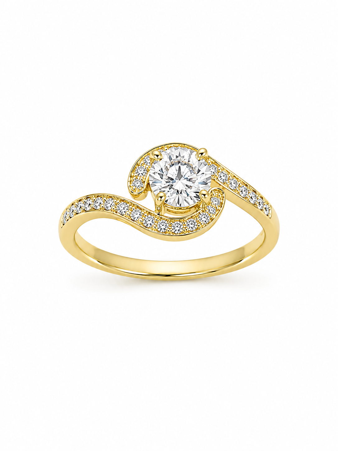 10KT ELEGANT CZ FINE PROMISE RING  Size 7.5 Weight 2.25GR