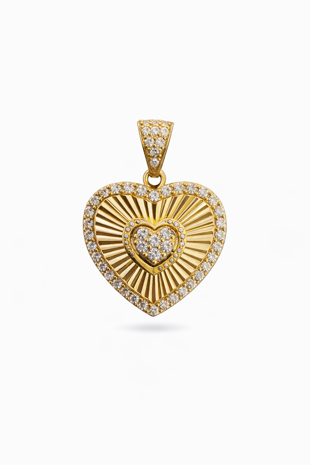 10KT DIAMOND CUT AROUND HEART PENDANT Size SMALL Weigth 1.9GR