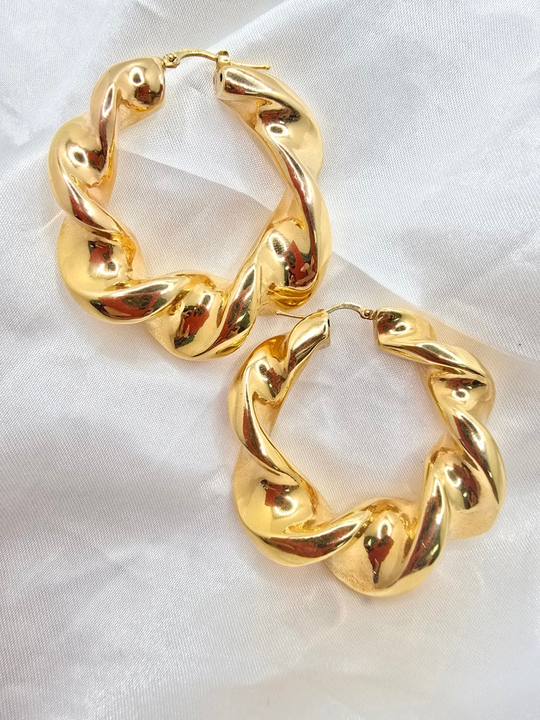 14KT MEDIUM SIREN HOOPS EARRINGS Weight 11.7GR