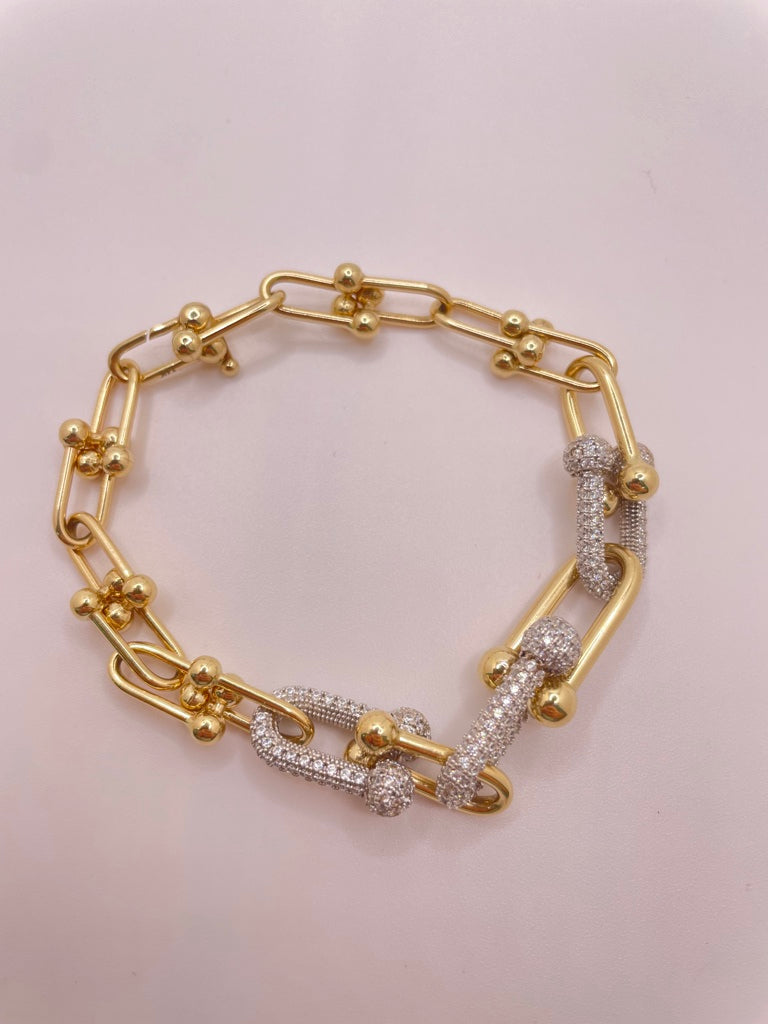 14KT  PAPER CLIP BRACELET