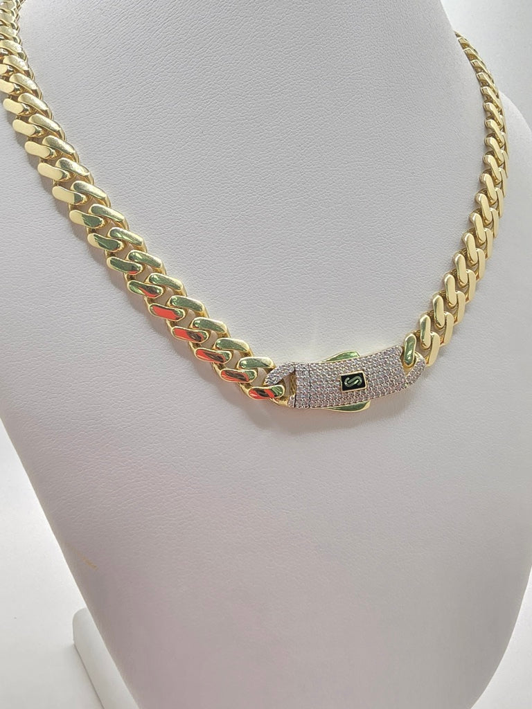 10KT CERTIFIED MONACO CHAIN CZ CLOSURE Size 22INCH 8MM Weight 21.4GR