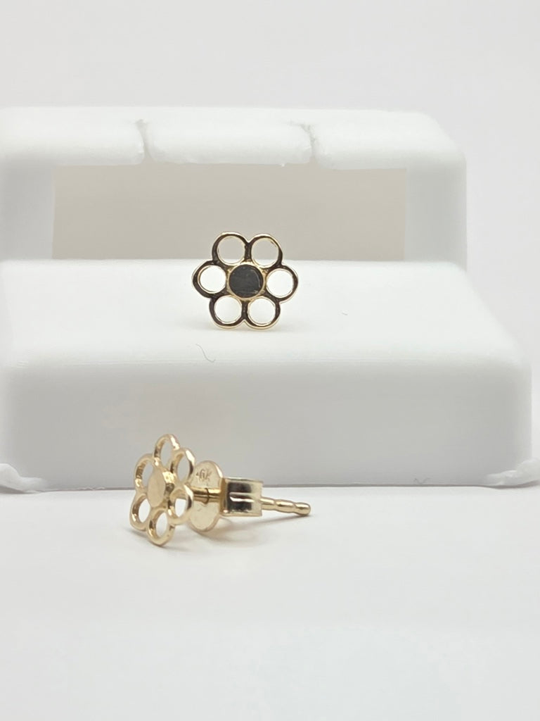 10KT EXTRA SMALL FLOWER SOLHOUETTE EARRINGS Size XS Weigth 0.6GR
