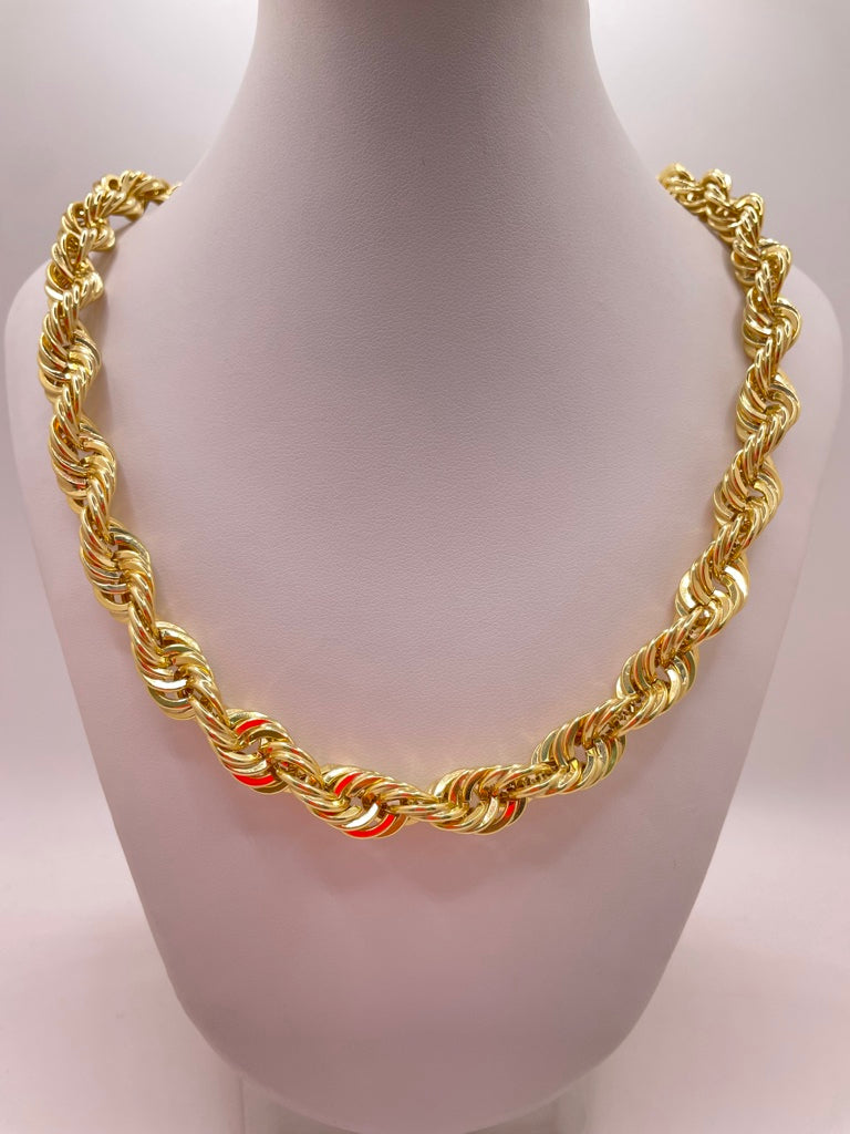 10KT ROPE STYLE CHAIN 8MM 26INCH WEIGHT 34.4GR