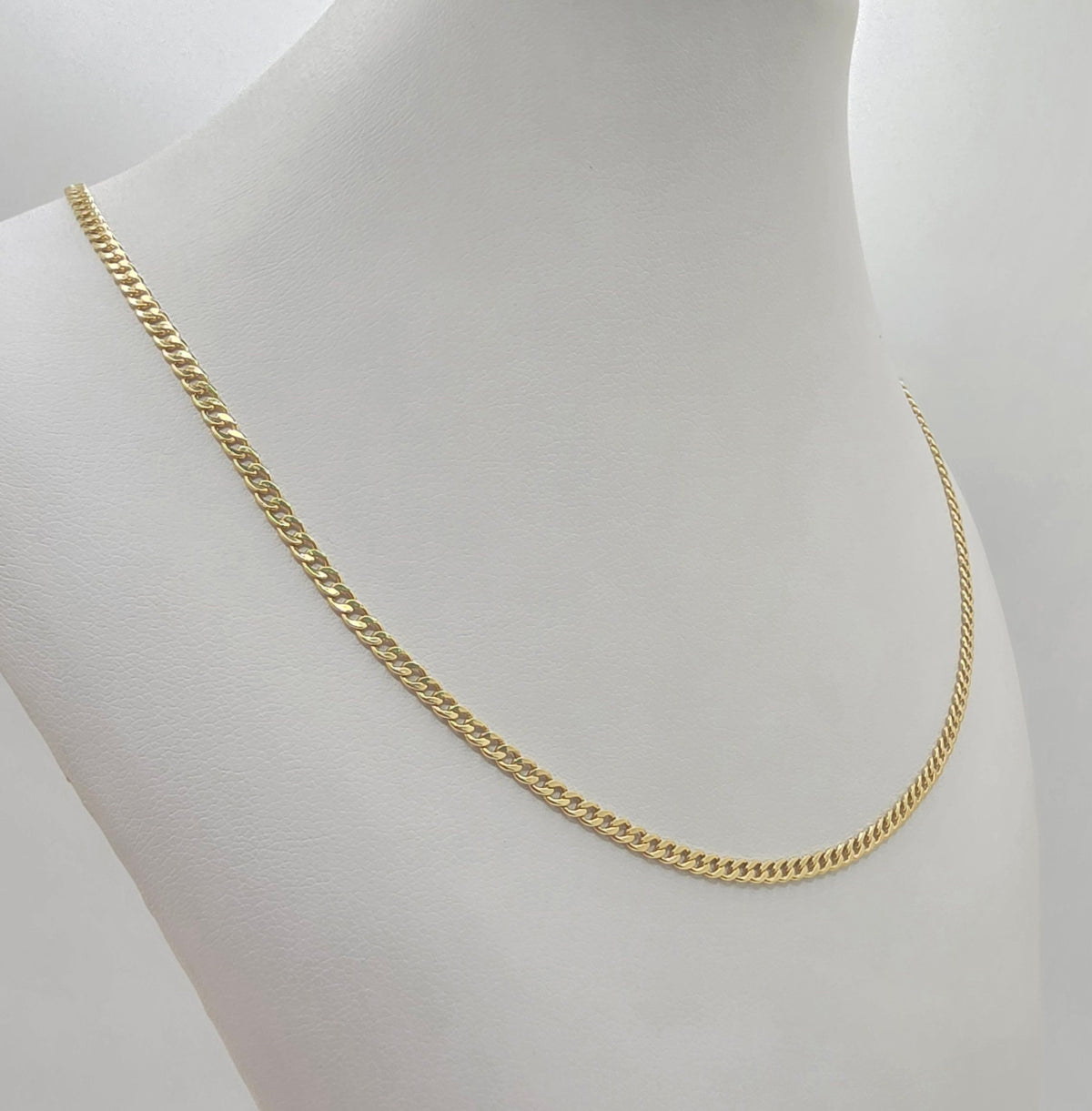 10KT HOLLOW CUBAN CURB FLAT CHAIN Size 20INCH 2.5MM Weight 2.1GR