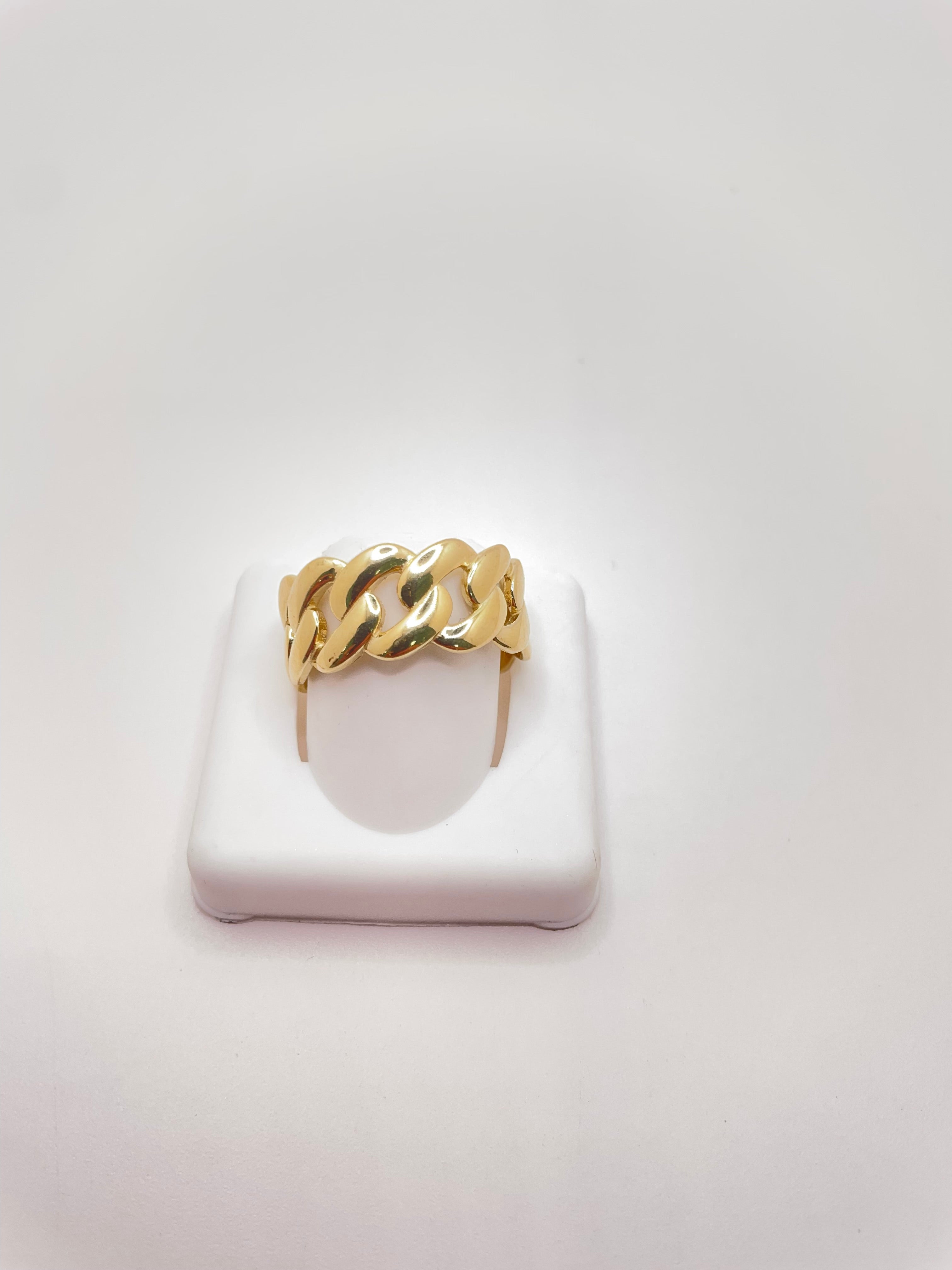 10KT MODERN PLAIN LINK STYLE RING Size 10.5 Weight 5.96GR