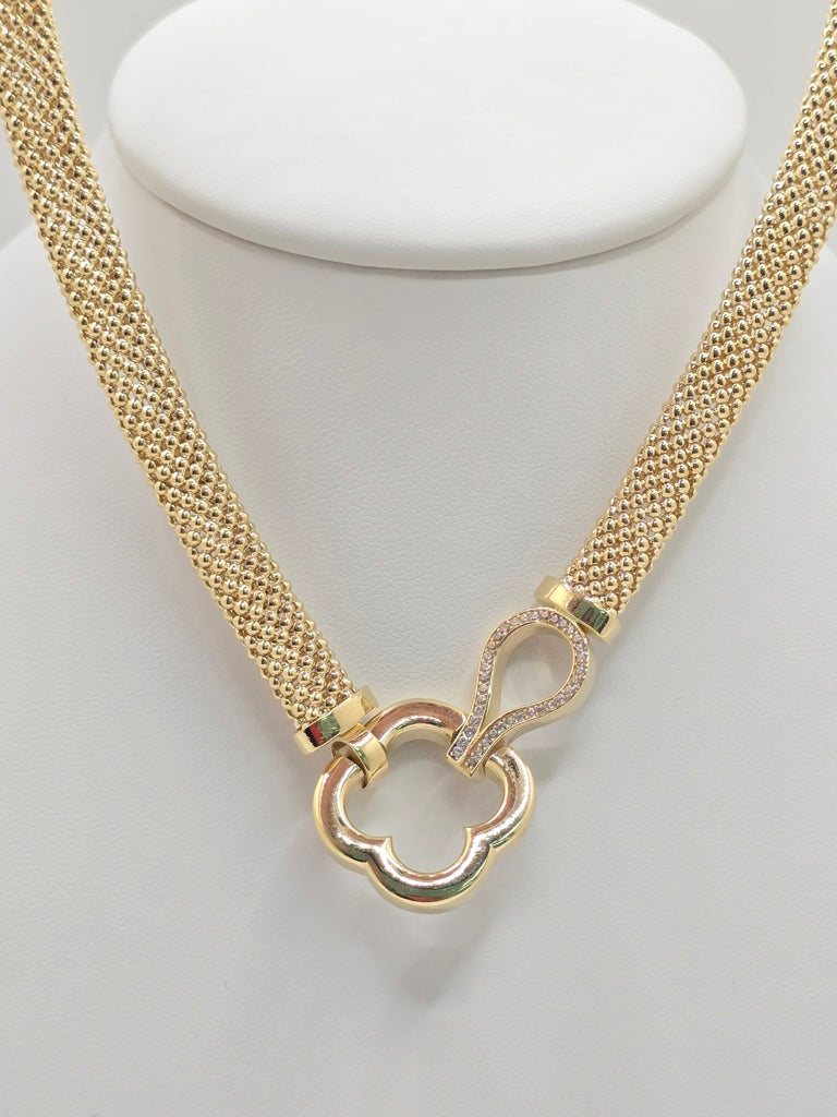 10KT FLOWER NECKLACE Size 8.5MM 18INCH Weigth 31.4GRS