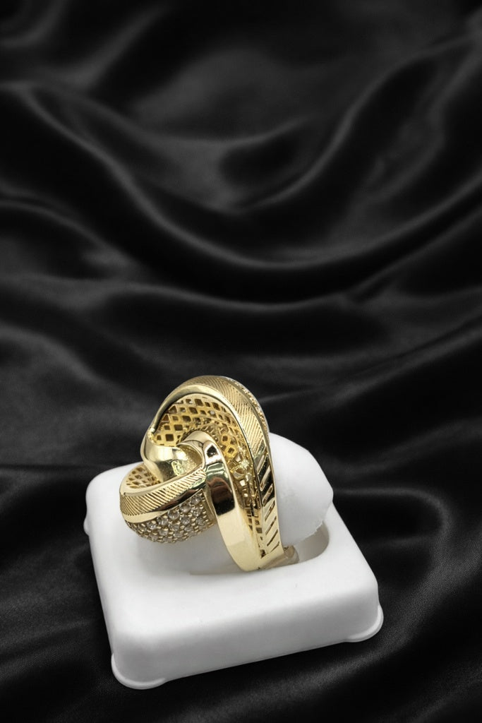 10KT MODERN ABSTRACT FLOWER WOMAN'S RING Size 7-8 Weight 6.5GR