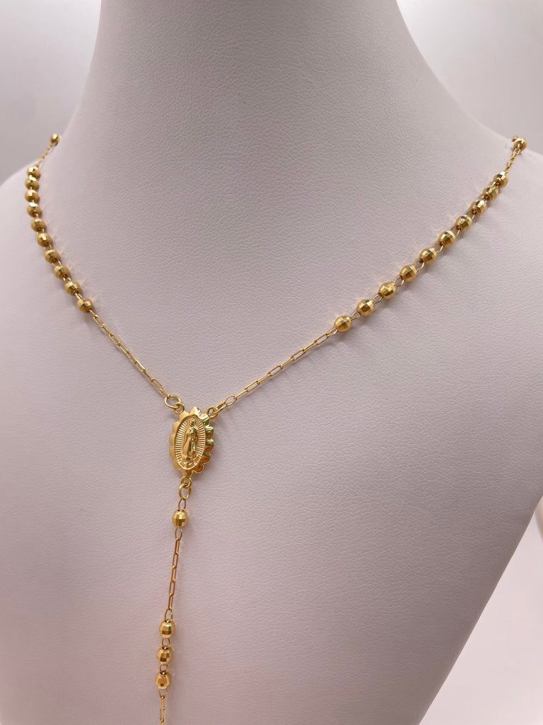 10KT GOLDEN ROSARY CHAIN Size 20 INCH 3MM Weigth 6.3GR