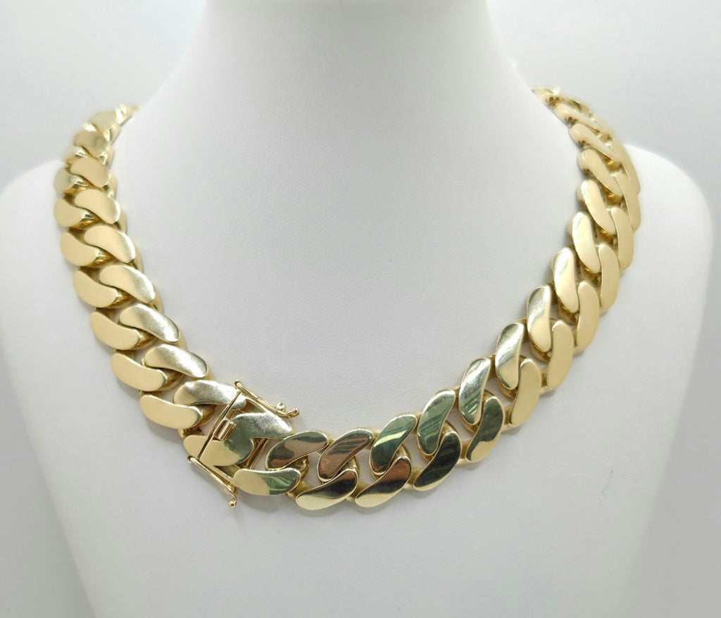 10KT SEMISOLID MIAMI CUBAN CHAIN Size 20INCH 16MM Weight 72.2GR