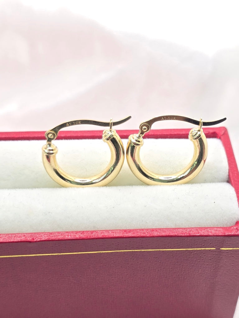 10KT PLAIN HOOPS EARRINGS Size 3MM Weight 1.2GR