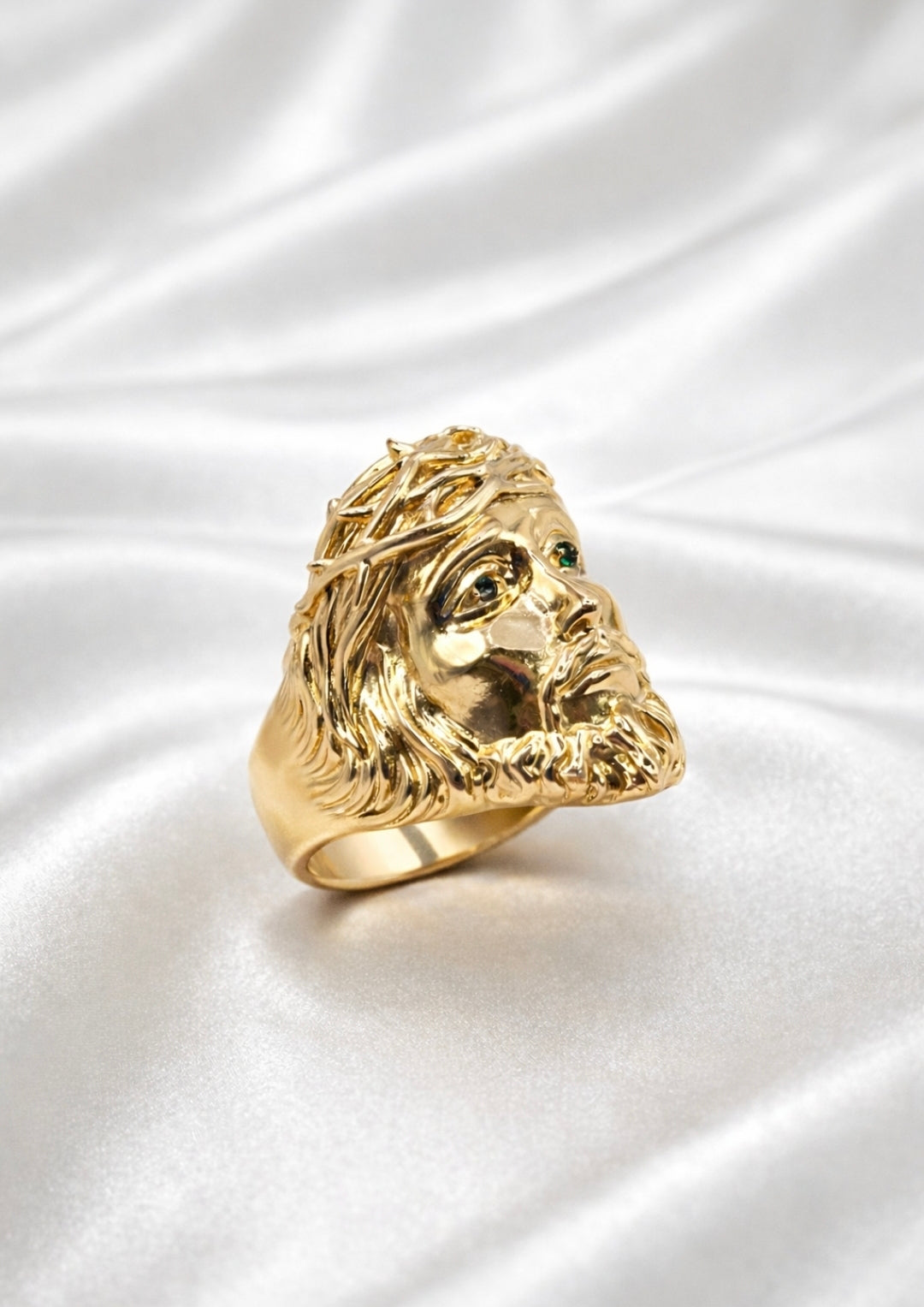 10KT YELLOW GOLD JESUS FACE MAN'S RNG Size 11 Weigth 6.6GR