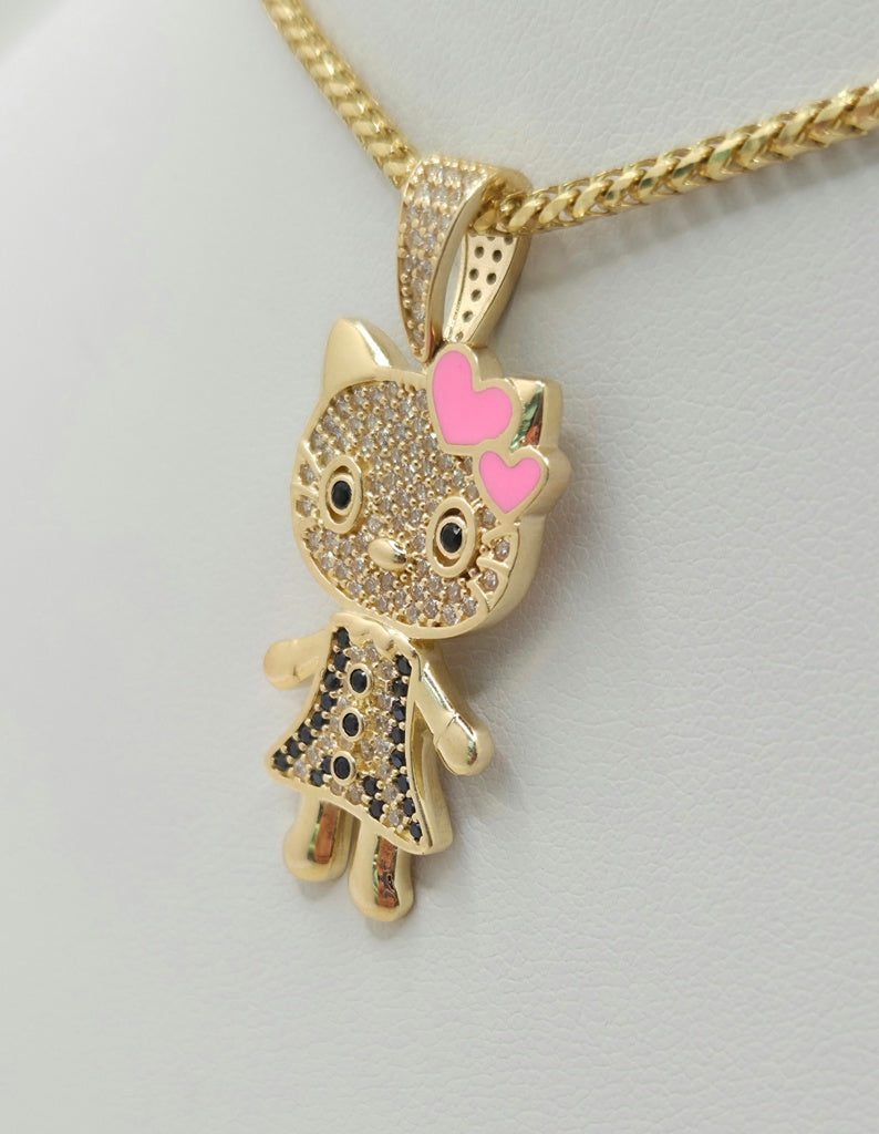 14KT CZ HELLO  PENDAT Weight 4.4GR