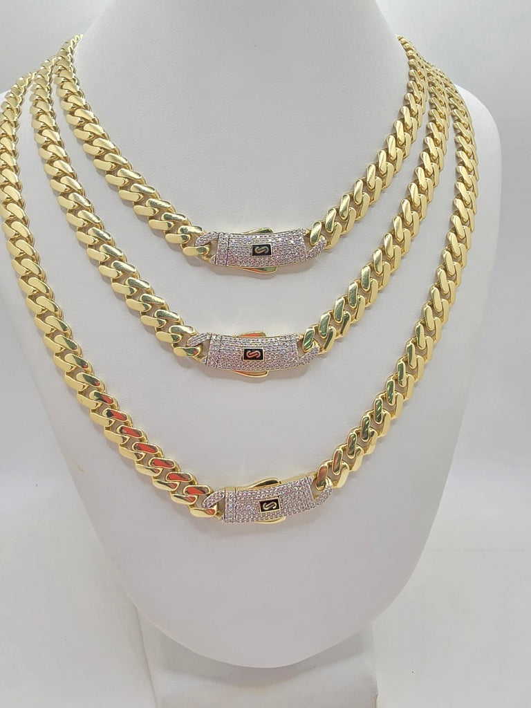 10KT CERTIFIED MONACO CHAIN CZ CLOSURE Size 22INCH 8MM Weight 22.1GR