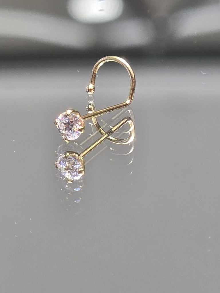 14KT MOISSANITE PIERCING EARRINGS