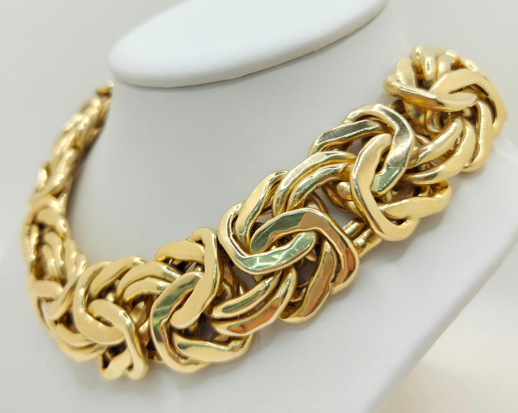 14KT BIG BYZENTINE NECKLACE Size 20INCH 28MM Weight 181.8GR