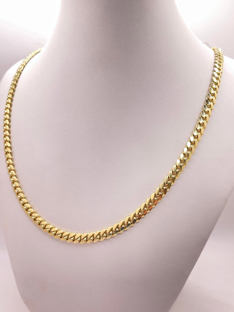 10KT SOLID MIAMI CUBAN CHAIN  Size 24inch 5MM Weight 41.2GR