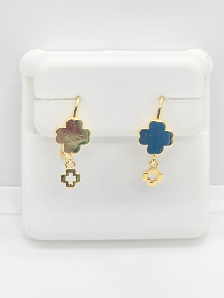 10K SMALL GOLD CLOVER EARRING