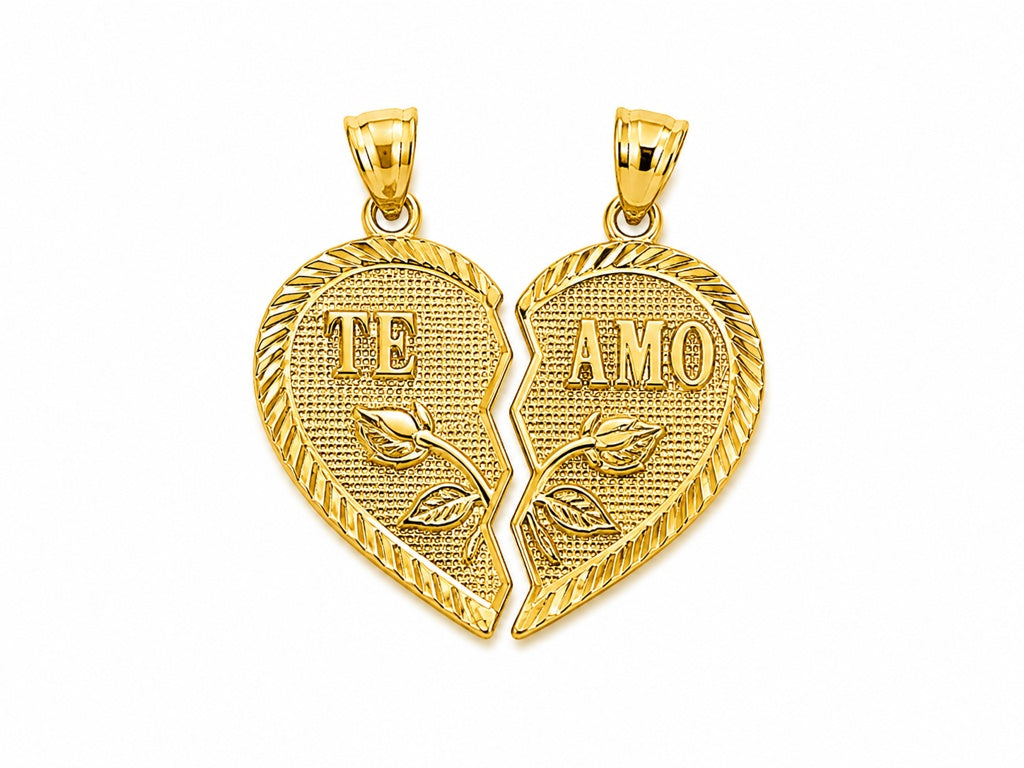 10KT HEARTS PENDANT Size