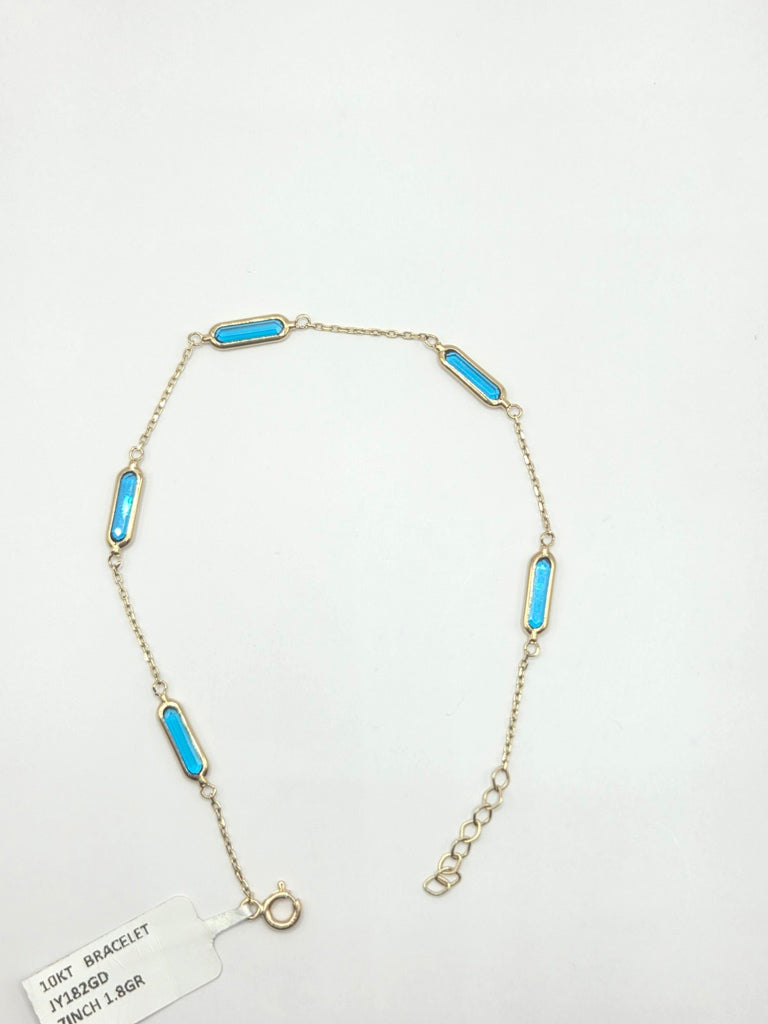 10KT DELICATE BLUE STONE DETAIL BRACELET Size 7INCH Weight 1.8GR
