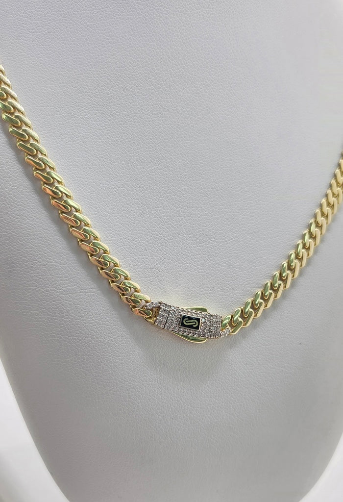 10KT CERTIFIED MONACO CHAIN CZ CLOSURE Size 6.5MM 22INCH Weight 17.2GR