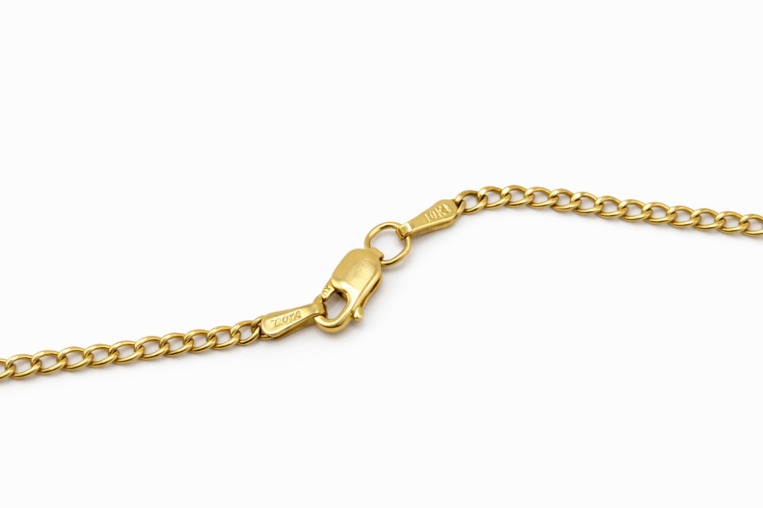 10KT HOLLOW CUBAN CURB FLAT CHAIN Size 20INCH 2MM Weight 2.1GR
